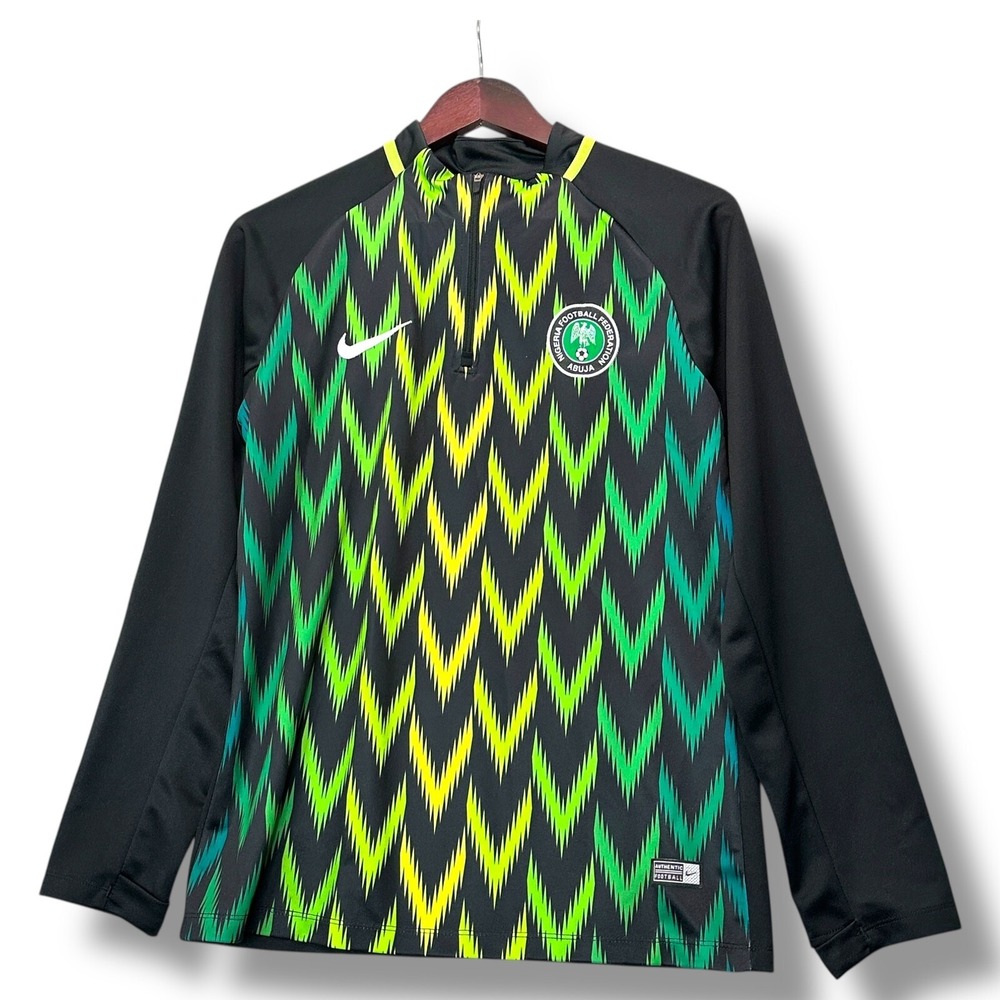 Nike Nigeria Naija Dri-FIT Training Top Men's S Green Yellow‎ Abuja Football Kit